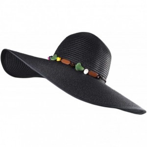 Sun Hats Womens Bowknot Straw Hat Foldable Beach Sun Hat Roll up UPF 50+ - "Ab Black 5.9"" Brim" - CV18QL4G45W $14.59