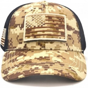 Baseball Caps Baseball Cap Low Profile American USA Flag Hat Adjustable Camo Mesh Unisex Caps - Desert Camouflage(h) - C618R5...