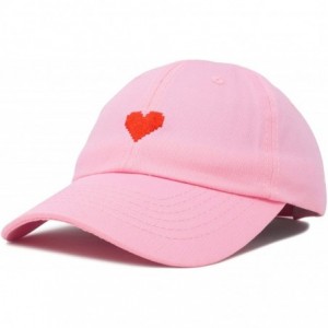 Baseball Caps Pixel Heart Hat Womens Dad Hats Cotton Caps Embroidered Valentines - Light Pink - CV18LGSS3D6 $10.04
