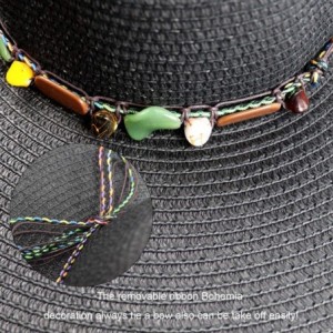 Sun Hats Womens Bowknot Straw Hat Foldable Beach Sun Hat Roll up UPF 50+ - "Ab Black 5.9"" Brim" - CV18QL4G45W $14.59