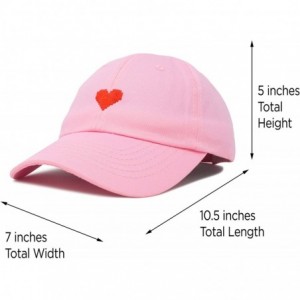 Baseball Caps Pixel Heart Hat Womens Dad Hats Cotton Caps Embroidered Valentines - Light Pink - CV18LGSS3D6 $10.04