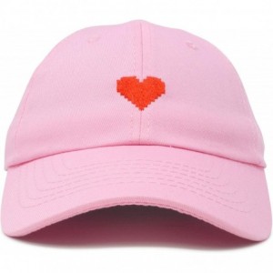 Baseball Caps Pixel Heart Hat Womens Dad Hats Cotton Caps Embroidered Valentines - Light Pink - CV18LGSS3D6 $10.04