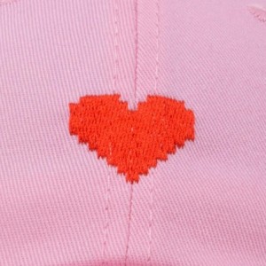 Baseball Caps Pixel Heart Hat Womens Dad Hats Cotton Caps Embroidered Valentines - Light Pink - CV18LGSS3D6 $10.04