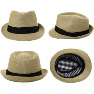 Fedoras Womens Mens Straw Cuban Fedora Brim Panama Beach Havana Summer Sun Derby Hat - 00720_brown - CG18RWYK38D $20.83