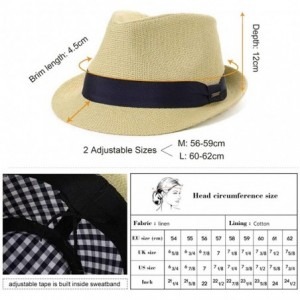 Fedoras Womens Mens Straw Cuban Fedora Brim Panama Beach Havana Summer Sun Derby Hat - 00720_brown - CG18RWYK38D $20.83