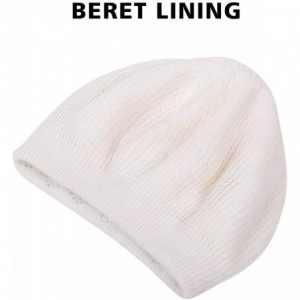 Berets Knit Berets for Women Winter Chic Skull Caps Slouchy Beanie Hat - Beige - CH18Y7DXY58 $12.96