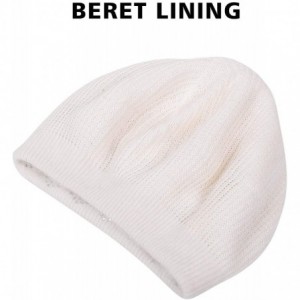 Berets Knit Berets for Women Winter Chic Skull Caps Slouchy Beanie Hat - Beige - CH18Y7DXY58 $12.96