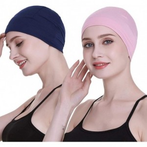 Skullies & Beanies Bamboo Sleep Cap for Hair Loss Home Head Cover for Chemo Women Bike Hard Hat Helmet Liner Cotton Beanie - ...