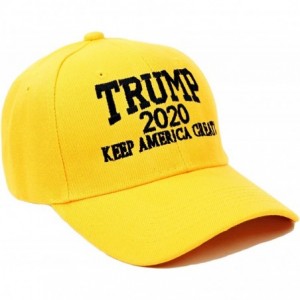 Baseball Caps Trump 2020 Keep America Great Embroidery Campaign Hat USA Baseball Cap - Gold - CO18N059G79 $24.27