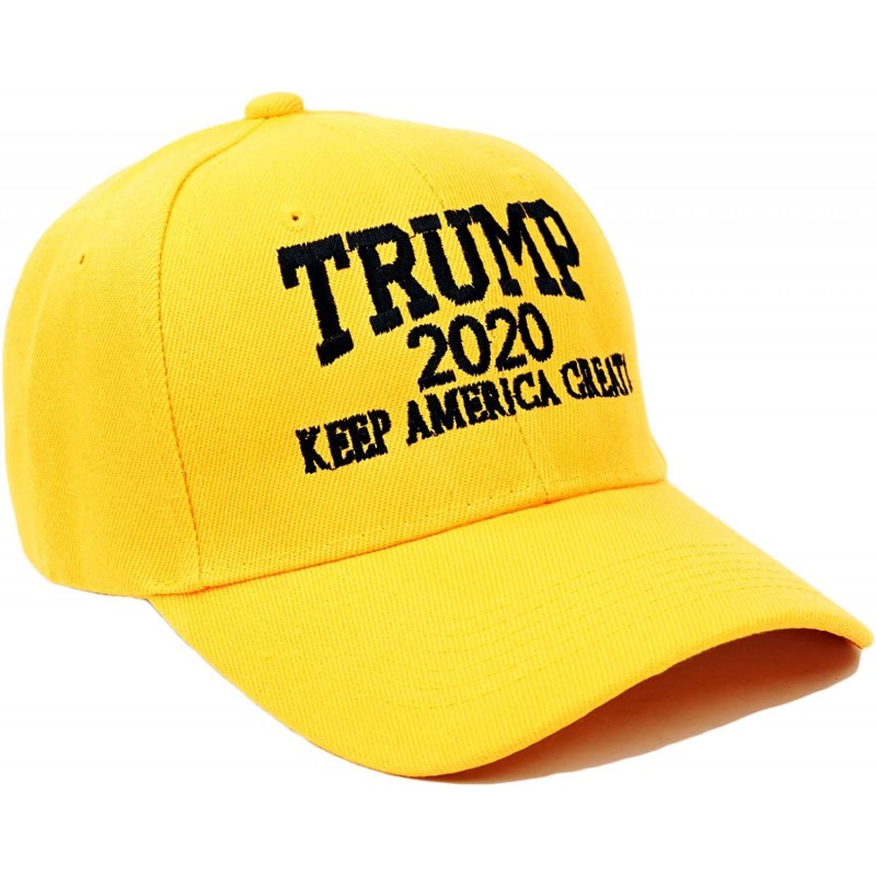 Baseball Caps Trump 2020 Keep America Great Embroidery Campaign Hat USA Baseball Cap - Gold - CO18N059G79 $12.13