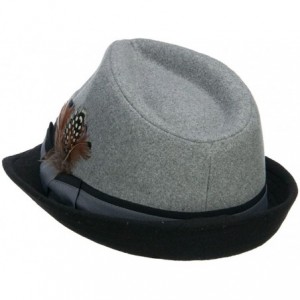 Fedoras Two Tone Fedora with Feather - Grey - C8126E0Q0PZ $9.48