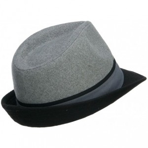 Fedoras Two Tone Fedora with Feather - Grey - C8126E0Q0PZ $9.48