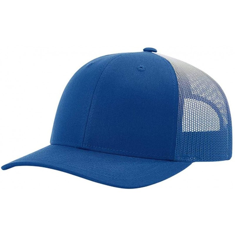 Baseball Caps Printed Mesh-Back Trucker Cap - 112PM - Royal/ Royal to White Fade - CE18U95CUKK $11.36