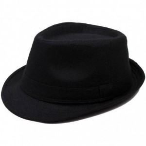 Fedoras Men's Fall/Winter Outdoor Manhattan Fedora Hat - Black - CX11Q36GZ51 $11.37