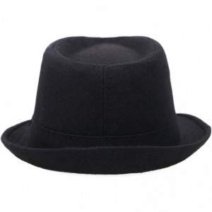 Fedoras Men's Fall/Winter Outdoor Manhattan Fedora Hat - Black - CX11Q36GZ51 $11.37