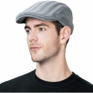 Newsboy Caps Mens Wool Newsboy Cap Fitted Winter Irish Flat Cap - Grey69148 - CA18IL84Q0M $25.05