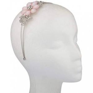 Headbands Faceted Flower Crystal Pave Stretch Headband - Pink - C0127ZWWCG7 $13.44