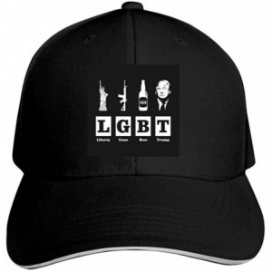 Baseball Caps Baseball Cap Liberty Guns Trump Beer Trump LGBT Pride Month LGBTQ 3D Printed Adjusted Peaked Cap - Black - CU18...