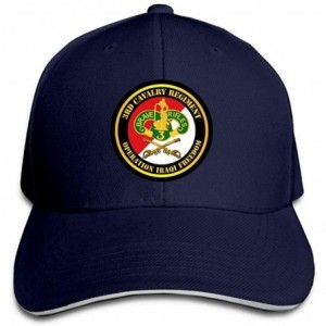 Baseball Caps 3rd Armored Cavalry Regiment DUI - Red White Sandwich Hat Baseball Cap Dad Hat - Navy - CQ18KWD7C38 $18.58