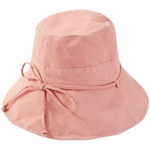 Bucket Hats Women's UV Protection Sun Bucket Beach Cap Outdoor Fisherman Bucket Hat - Pink - CX18OCT4A4N $22.59