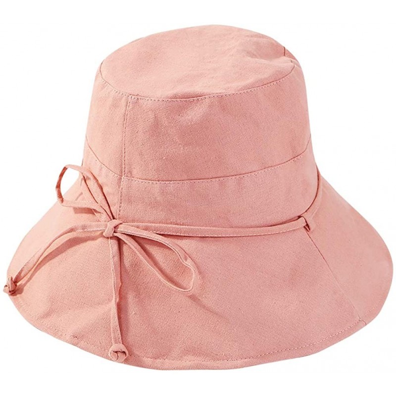 Bucket Hats Women's UV Protection Sun Bucket Beach Cap Outdoor Fisherman Bucket Hat - Pink - CX18OCT4A4N $20.90