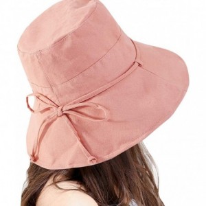 Bucket Hats Women's UV Protection Sun Bucket Beach Cap Outdoor Fisherman Bucket Hat - Pink - CX18OCT4A4N $8.47