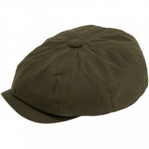 Newsboy Caps 'Huntsman' Brown Waxed Cotton 8 Panel Button Top Cap - CJ186QLTOCZ $37.95