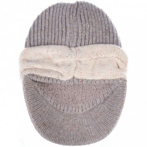 Newsboy Caps Womens Winter Relaxed Speckled Fleece Lined Knit Newsboy Cabbie Hat Visor - Specked Oatmeal - CG18LY6XKCZ $20.22