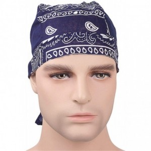 Skullies & Beanies Durag Skull Cap Cotton Biker Motorcycle Bandana Head Wrap Du Doo Do Rag Rags - Black-2pcs - CW18S7LGUL7 $1...