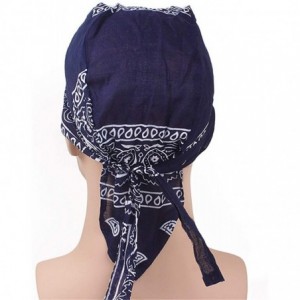 Skullies & Beanies Durag Skull Cap Cotton Biker Motorcycle Bandana Head Wrap Du Doo Do Rag Rags - Black-2pcs - CW18S7LGUL7 $1...