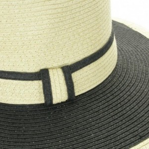 Sun Hats Women's Paper Straw Wide Brim Sun Hat - Black - CR11N6WRH0H $13.82