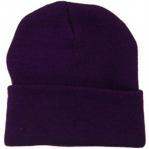 Skullies & Beanies Super Stretch Knit Watch Cap Beanie - Purple - CI11LUGVFOZ $8.87