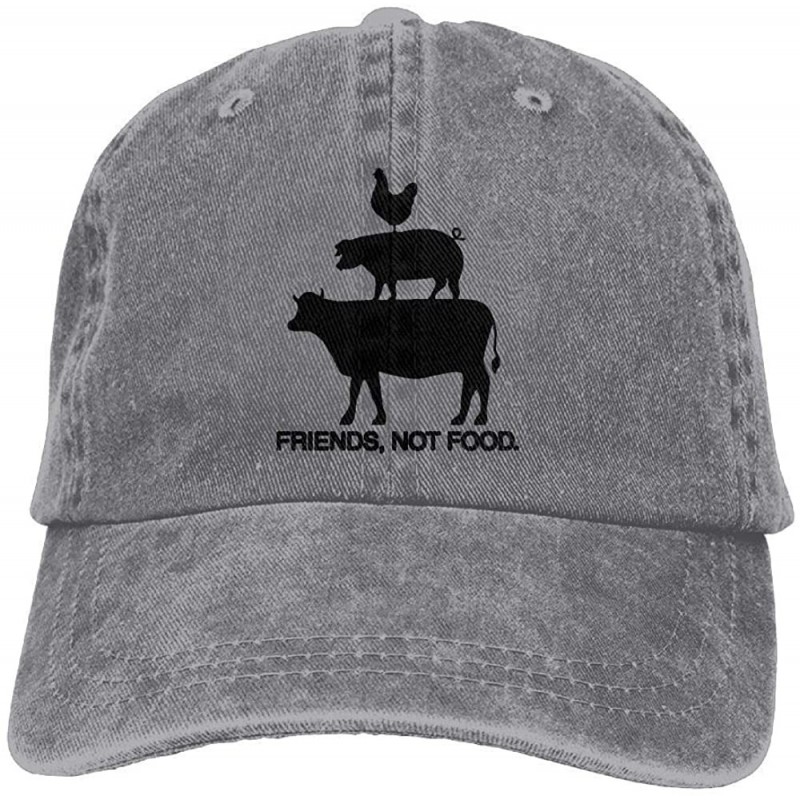 Baseball Caps Friends- Not Food Adjustable Noveity Cowboy Cap - Ash - C218HCQGYEL $10.21