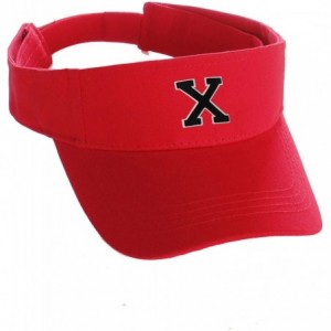 Baseball Caps Custom Sport Sun Visor Hat A to Z Initial Team Letters- Red Visor White Black - Letter X - C618GS5H9OH $11.72