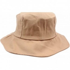 Sun Hats Women Sun Hats UV Protection Wide Brim Foldable Bucket Hat Beach Hat - Kahki - CC18E9WO54U $21.44