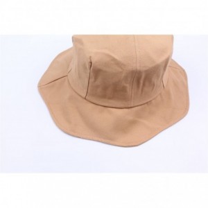 Sun Hats Women Sun Hats UV Protection Wide Brim Foldable Bucket Hat Beach Hat - Kahki - CC18E9WO54U $21.44