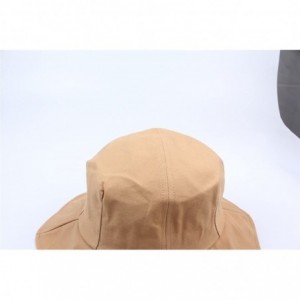 Sun Hats Women Sun Hats UV Protection Wide Brim Foldable Bucket Hat Beach Hat - Kahki - CC18E9WO54U $21.44