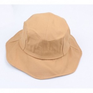 Sun Hats Women Sun Hats UV Protection Wide Brim Foldable Bucket Hat Beach Hat - Kahki - CC18E9WO54U $21.44