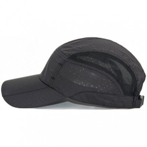 Sun Hats Sport Cap Summer Quick-Drying Sun Hat Unisex UV Protection Outdoor Cap - Plain Black - CY12E9IXH9B $9.48