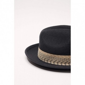 Fedoras Genoa Fedora Bucket Sun Straw Beach Hat Fine Braid UPF50+ Unisex - Black_stardancer - C41933AO9A5 $41.01