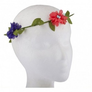 Headbands Bright Colorful Chiffon Flower Flower Crown Floral Headband - Bright - CX17YHR4DC8 $10.52