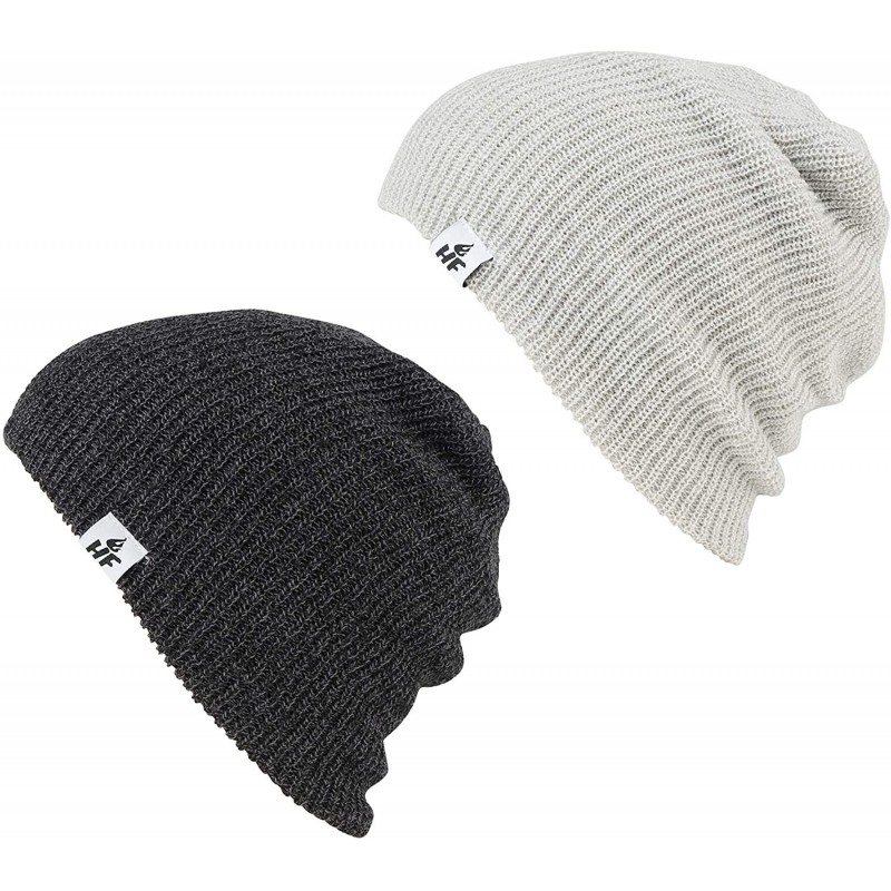 Skullies & Beanies Winter Beanies - Warm Knit Men's and Women's Snow Hats/Caps - Unisex Pack/Set of 2 - CF18G3T656R $13.27