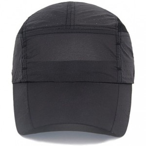 Sun Hats Sport Cap Summer Quick-Drying Sun Hat Unisex UV Protection Outdoor Cap - Plain Black - CY12E9IXH9B $9.48