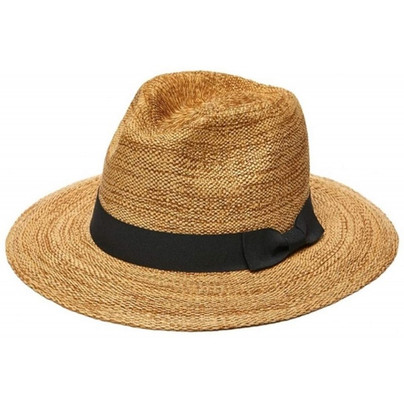 Sun Hats Women's Floppy Panama Sun Hat with Balck Ribbon- UPF 50+ - C518S0X2XX6 $30.58