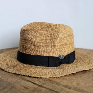 Sun Hats Women's Floppy Panama Sun Hat with Balck Ribbon- UPF 50+ - C518S0X2XX6 $19.46