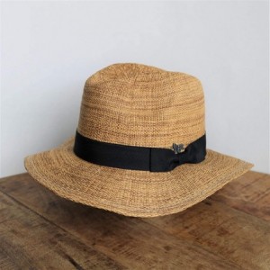 Sun Hats Women's Floppy Panama Sun Hat with Balck Ribbon- UPF 50+ - C518S0X2XX6 $19.46