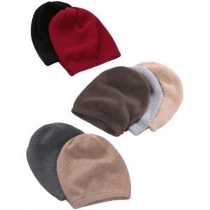 Skullies & Beanies 100% Cashmere Beanie Hat for Women Soft and Warm - Dark Grey - C018LRAIY4K $40.04