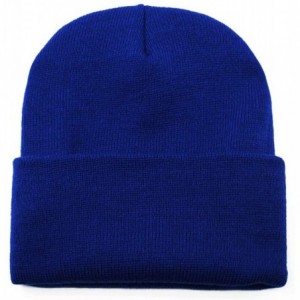 Skullies & Beanies Classic Cuff Beanie Hat Winter Skully Hat Knit Ski Hat Toque Made in USA - Royal - C6188EAS75H $11.38