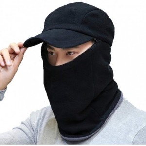 Balaclavas Winter Balaclava Fleece Hood Skull Cap with Visor Windproof Neck Warmer Ski Hat for Motorcycling - Black - CJ18NI6...