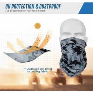 Balaclavas UV Face Mask- Bandana Neck Gaiter Balaclava Summer Cooling Breathable for Cycling Fishing Outdoors - Black+grey - ...